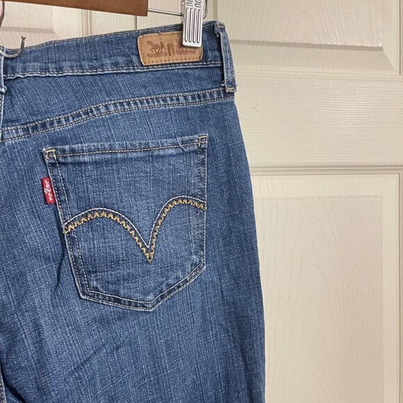 Levi's Womens Dark Wash Stretch 505 Straight Leg Mid Rise Jeans Size 6 - Picture 4 of 8